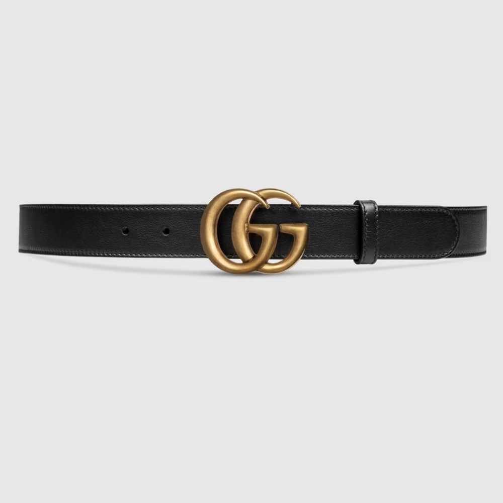 GUCCI GG Marmont Leather belt with Double G buckle